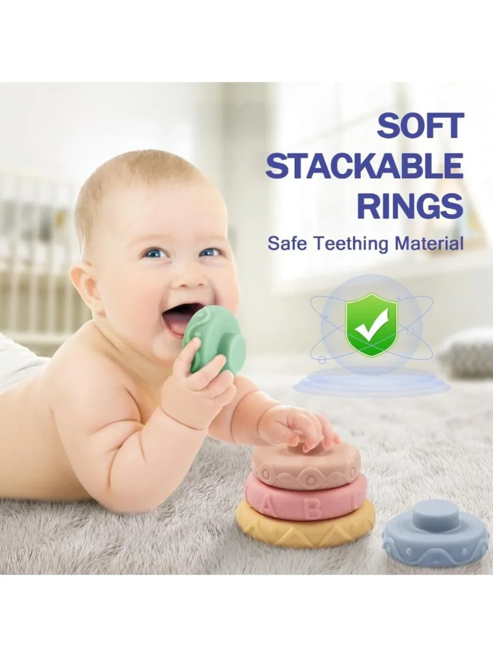 Montessori Baby Toys 6-12 Months | Stacking Blocks, Teething Toys & Sensory